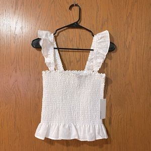 NWT Reformation White Junebug Linen Top size Large